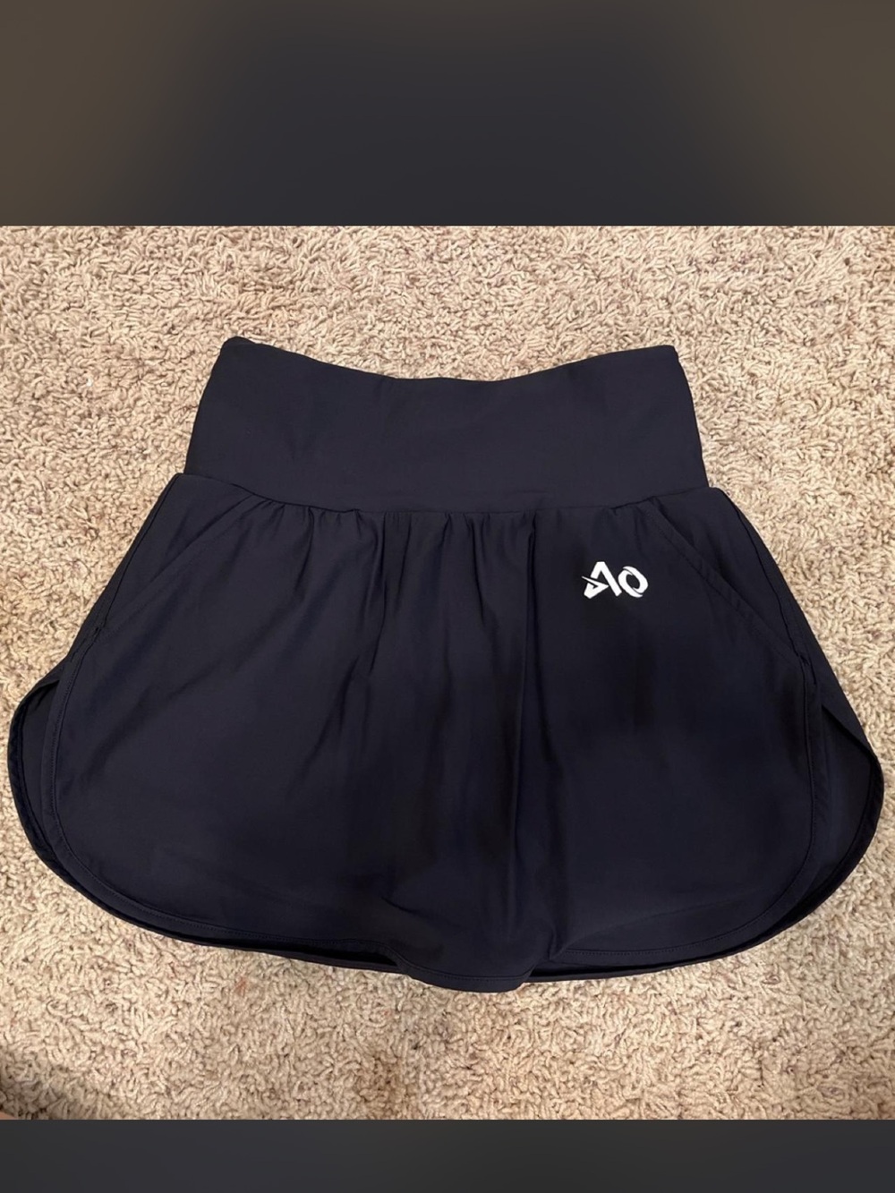 Black Athletic Skort with Logo - Picture 1 of 2